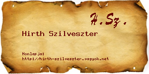 Hirth Szilveszter névjegykártya