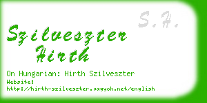 szilveszter hirth business card